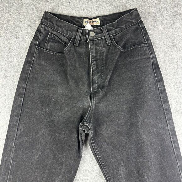 VTG Guess Jeans Womens 28 Long Faded Black Gray Tapered Logo USA Made Y2K 90s - Picture 13 of 16